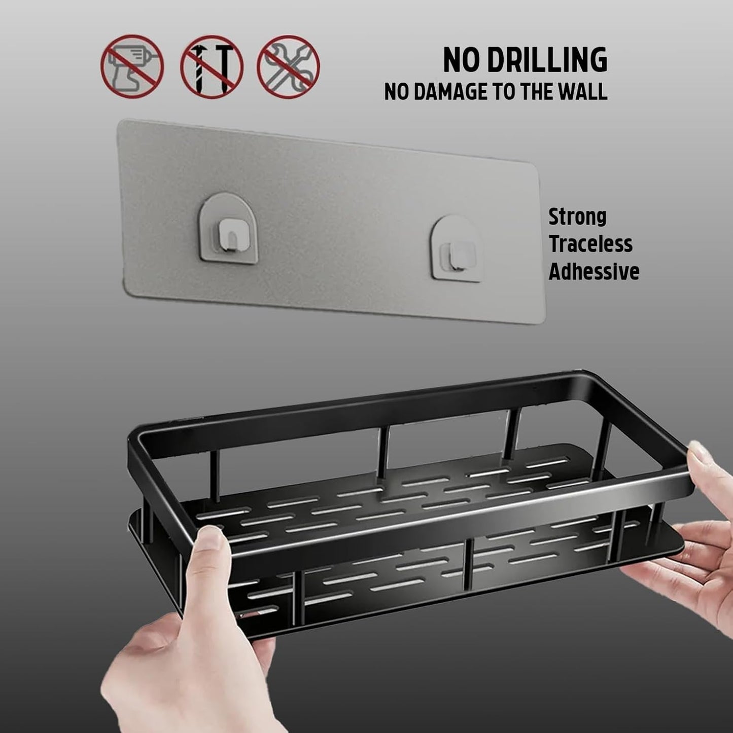 Multipurpose Wall Mounted Bathroom Shelves  (Pack of 2)