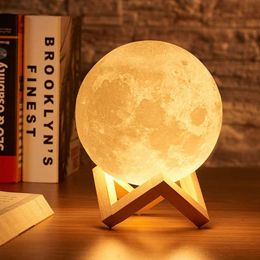 3D 7 Color Changeable Moon Lamp