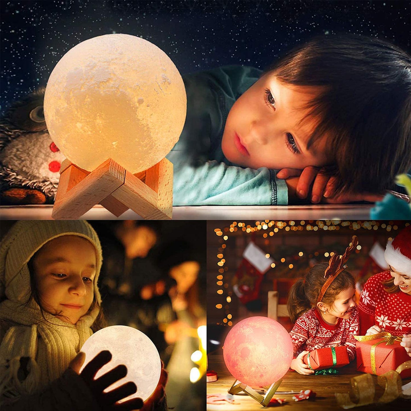 3D 7 Color Changeable Moon Lamp