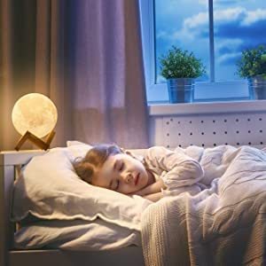 3D 7 Color Changeable Moon Lamp